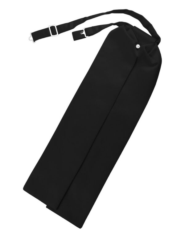 Black Solid Satin Ascot
