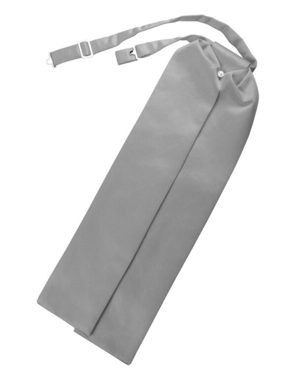 Silver Solid Satin Ascot