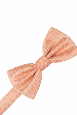 Coral Herringbone Bowtie