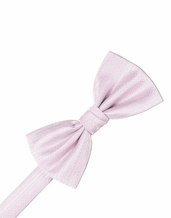 Light Pink Herringbone Bowtie