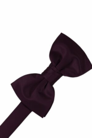 Berry Solid Satin Bowtie