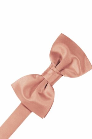 Coral Solid Satin Bowtie