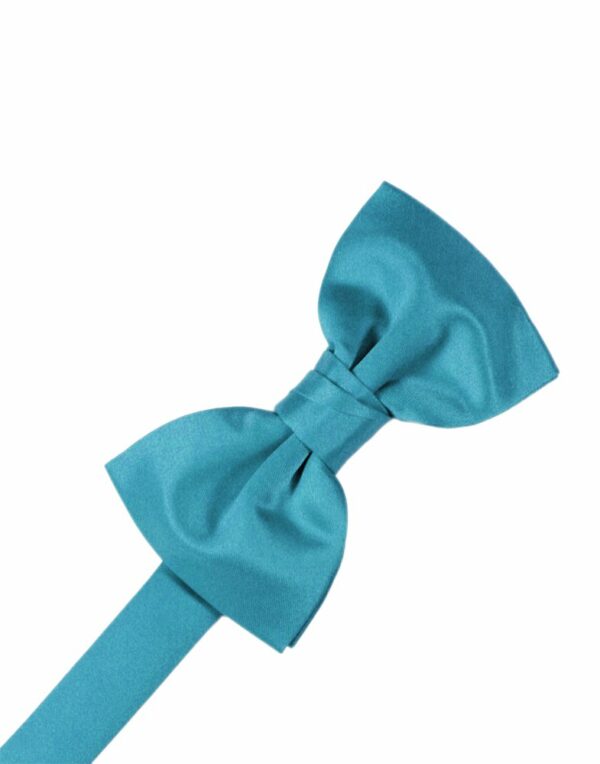 Turquoise Solid Satin Bowtie