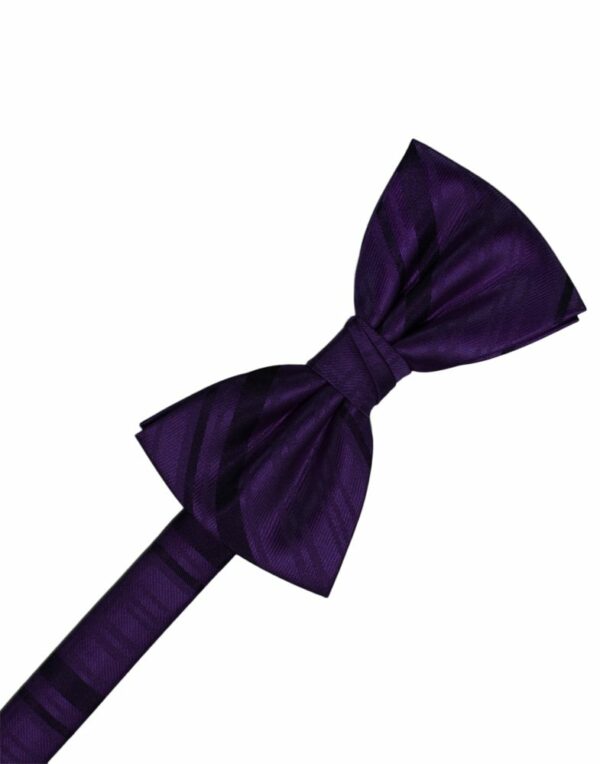 Amethyst Striped Satin Bowtie
