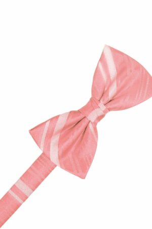 Coral Reef Striped Satin Bowtie