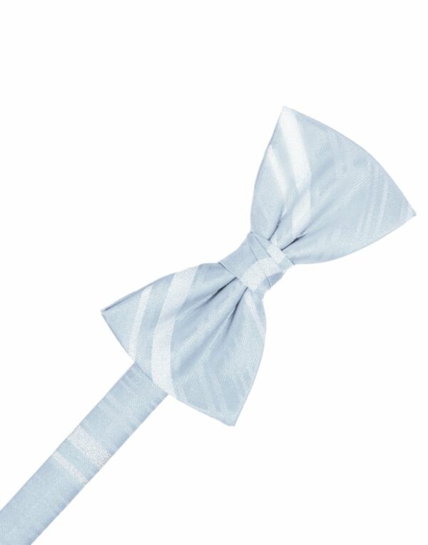 Light Blue Striped Satin Bowtie