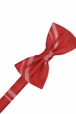 Persimmon Striped Satin Bowtie