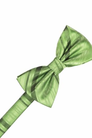 Sage Striped Satin Bowtie