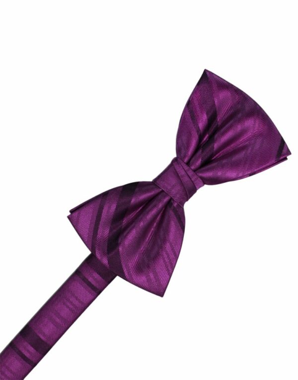 Sangria Striped Satin Bowtie