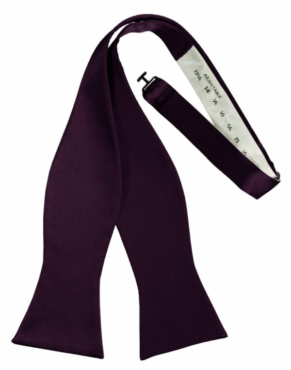 Berry Self-Tie Solid Satin Bowtie