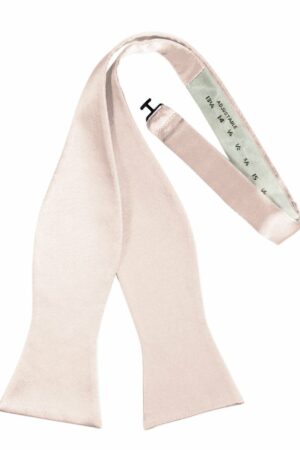 Blush Self-Tie Solid Satin Bowtie