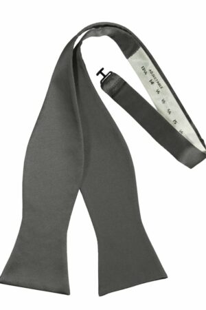 Charcoal Self-Tie Solid Satin Bowtie