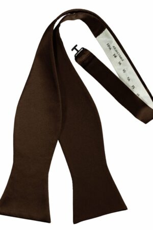 Chocolate Self-Tie Solid Satin Bowtie