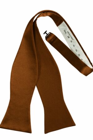 Cognac Self-Tie Solid Satin Bowtie