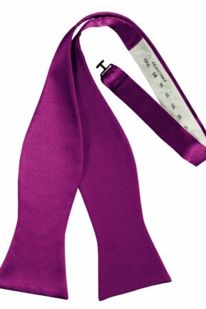 Fuchsia Self-Tie Solid Satin Bowtie