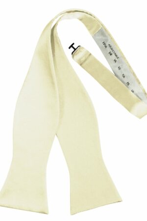 Ivory Self-Tie Solid Satin Bowtie