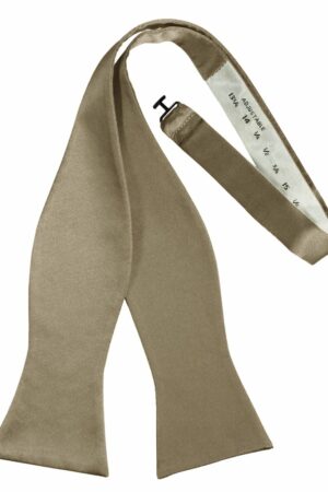 Latte Self-Tie Solid Satin Bowtie