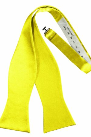 Lemon Self-Tie Solid Satin Bowtie