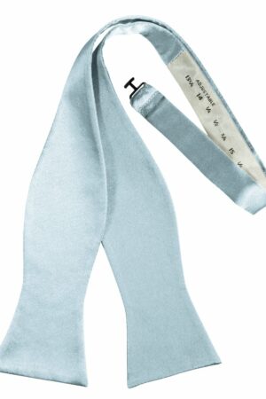 Light Blue Self-Tie Solid Satin Bowtie