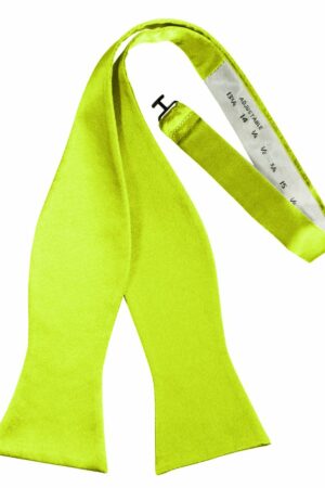Lime Self-Tie Solid Satin Bowtie