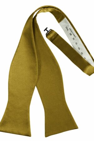 New Gold Self-Tie Solid Satin Bowtie