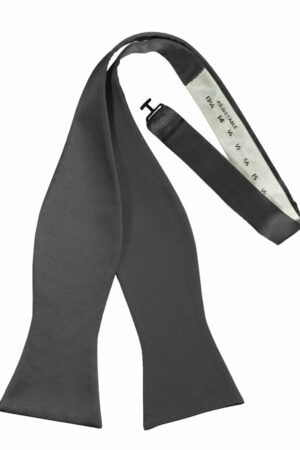 Pewter Self-Tie Solid Satin Bowtie