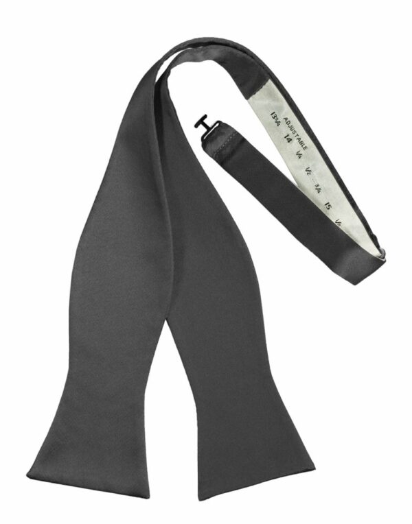Pewter Self-Tie Solid Satin Bowtie