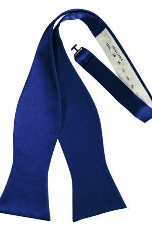 Royal Blue Self-Tie Solid Satin Bowtie