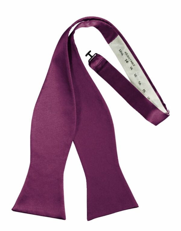 Sangria Self-Tie Solid Satin Bowtie