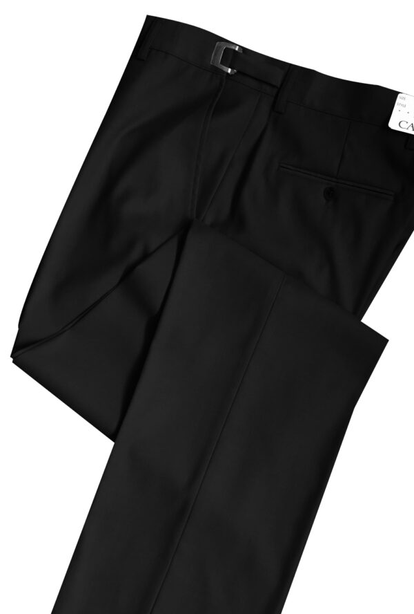 Black 150's SLIM-FIT Flat Front Suit Pants