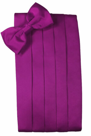 Cassis Solid Satin Cummerbund