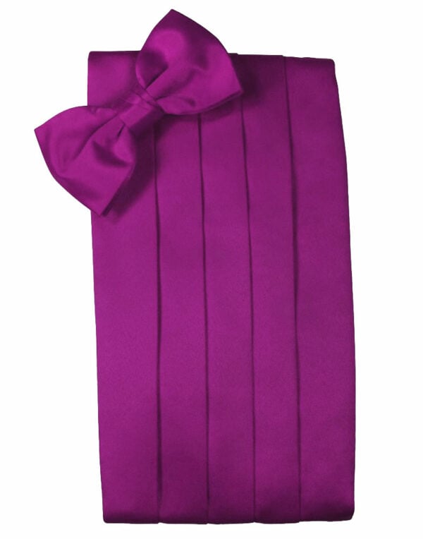 Cassis Solid Satin Cummerbund