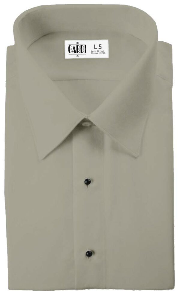 Laydown Flat-Front Champagne Tuxedo Shirt