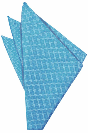 Blue Ice Herringbone Pocket Square