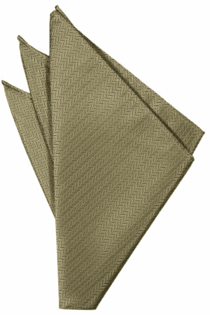 Champagne Herringbone Pocket Square