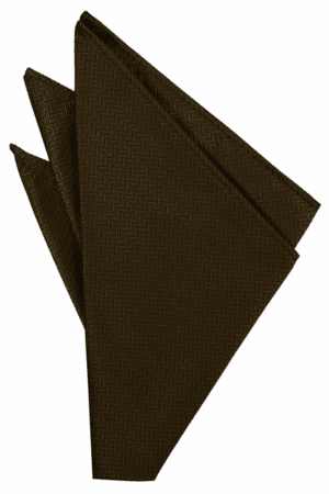 Chocolate Herringbone Pocket Square