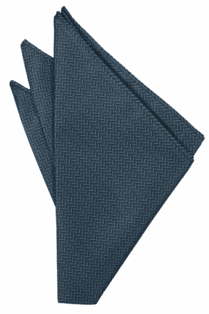 Haze Blue Herringbone Pocket Square