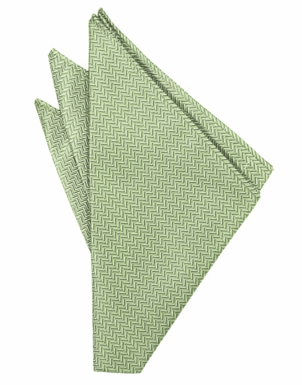 Mint Herringbone Pocket Square