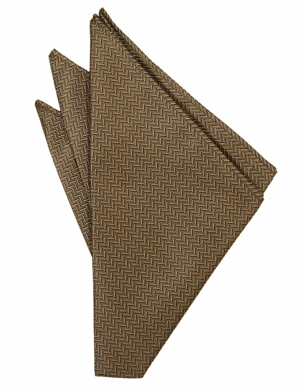 Mocha Herringbone Pocket Square