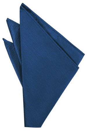 Sapphire Herringbone Pocket Square