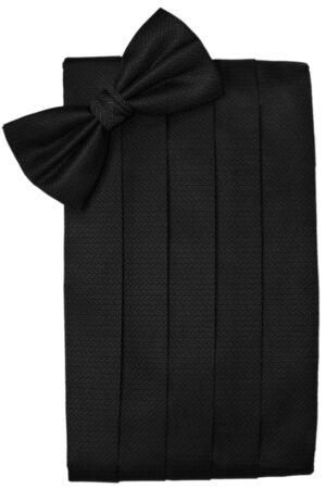 Black Herringbone Cummerbund