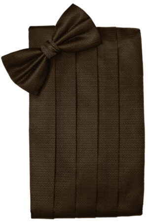 Chocolate Herringbone Cummerbund