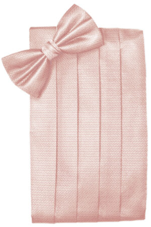 Peach Herringbone Cummerbund