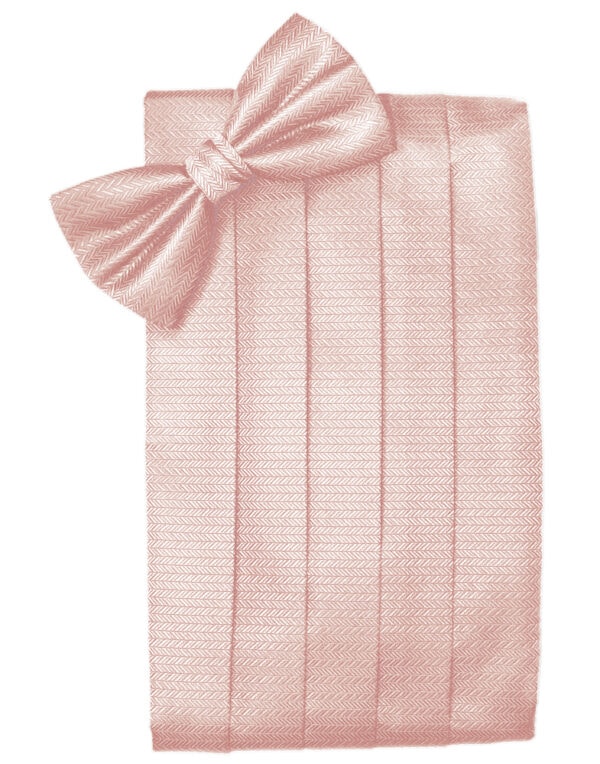 Peach Herringbone Cummerbund
