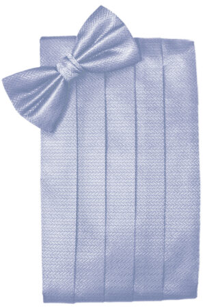 Periwinkle Herringbone Cummerbund