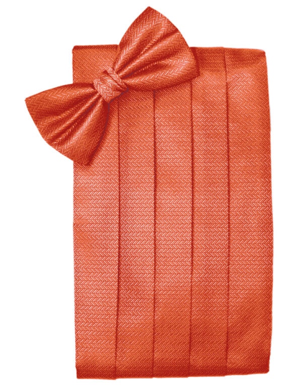 Persimmon Herringbone Cummerbund
