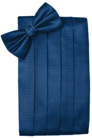 Sapphire Herringbone Cummerbund