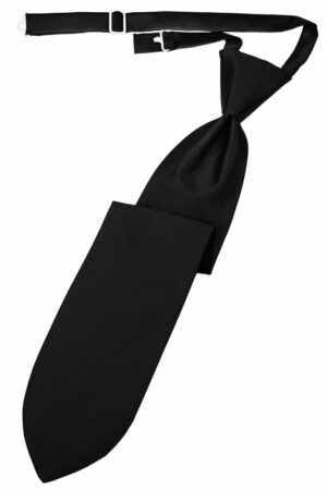 Black Herringbone Long Tie