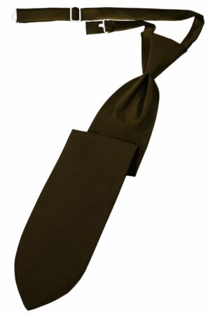 Chocolate Herringbone Long Tie