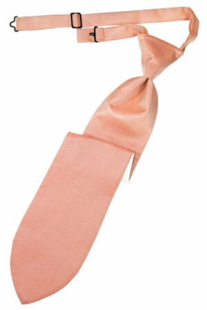Coral Herringbone Long Tie